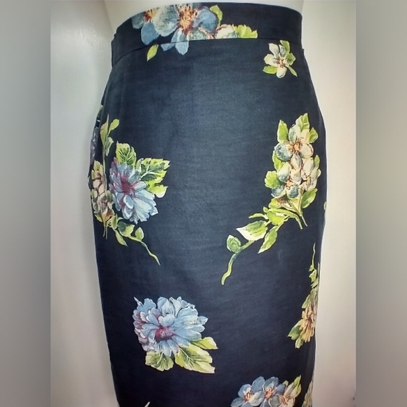 VINTAGE GEIGER FLORAL LINEN SKIRT - Picture 9 of 9